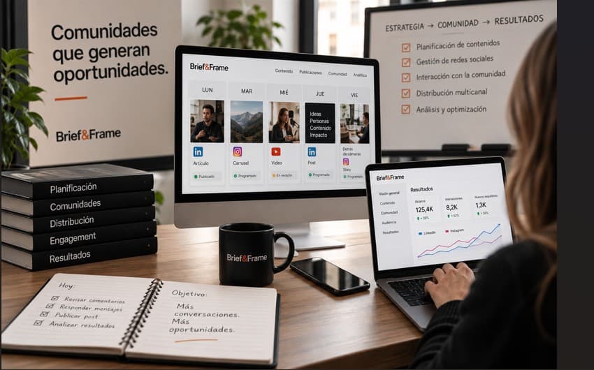 Gestión y distribución de contenidos en redes sociales y canales digitales